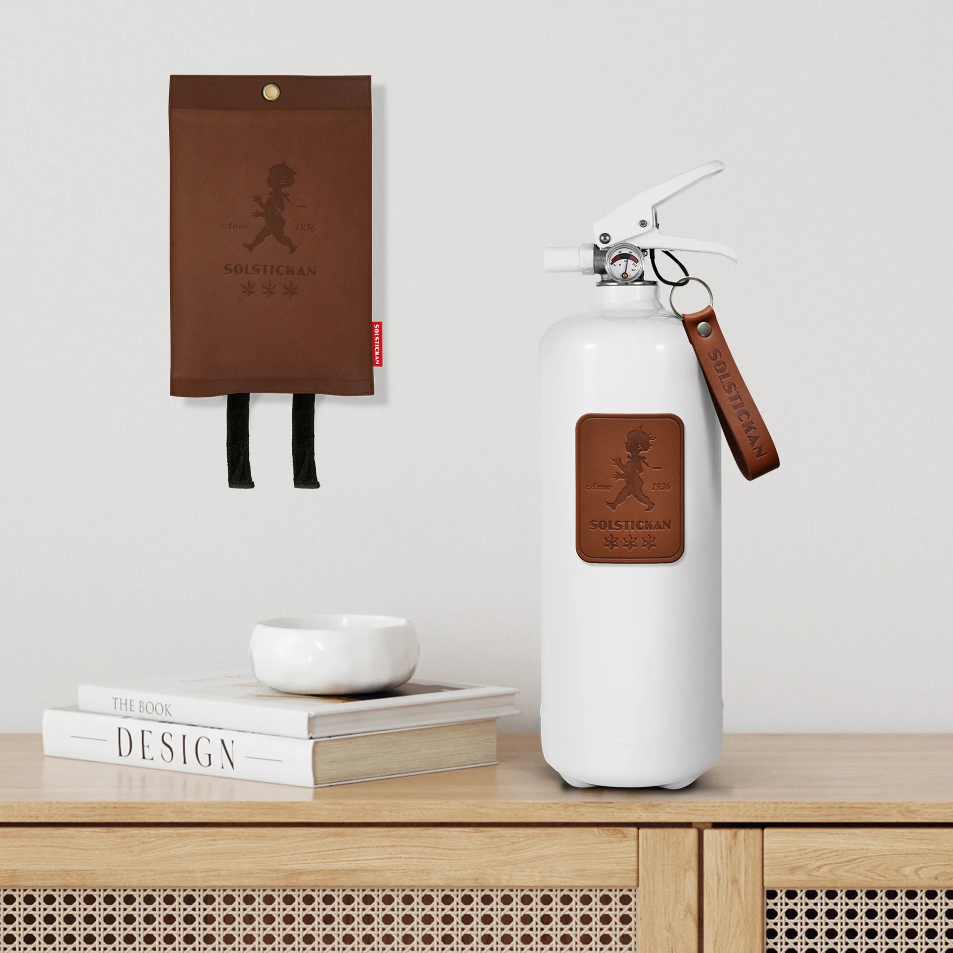 Solstickan ファイヤーブランケット レザー 120x120 cm, Dark leather Solstickan Design