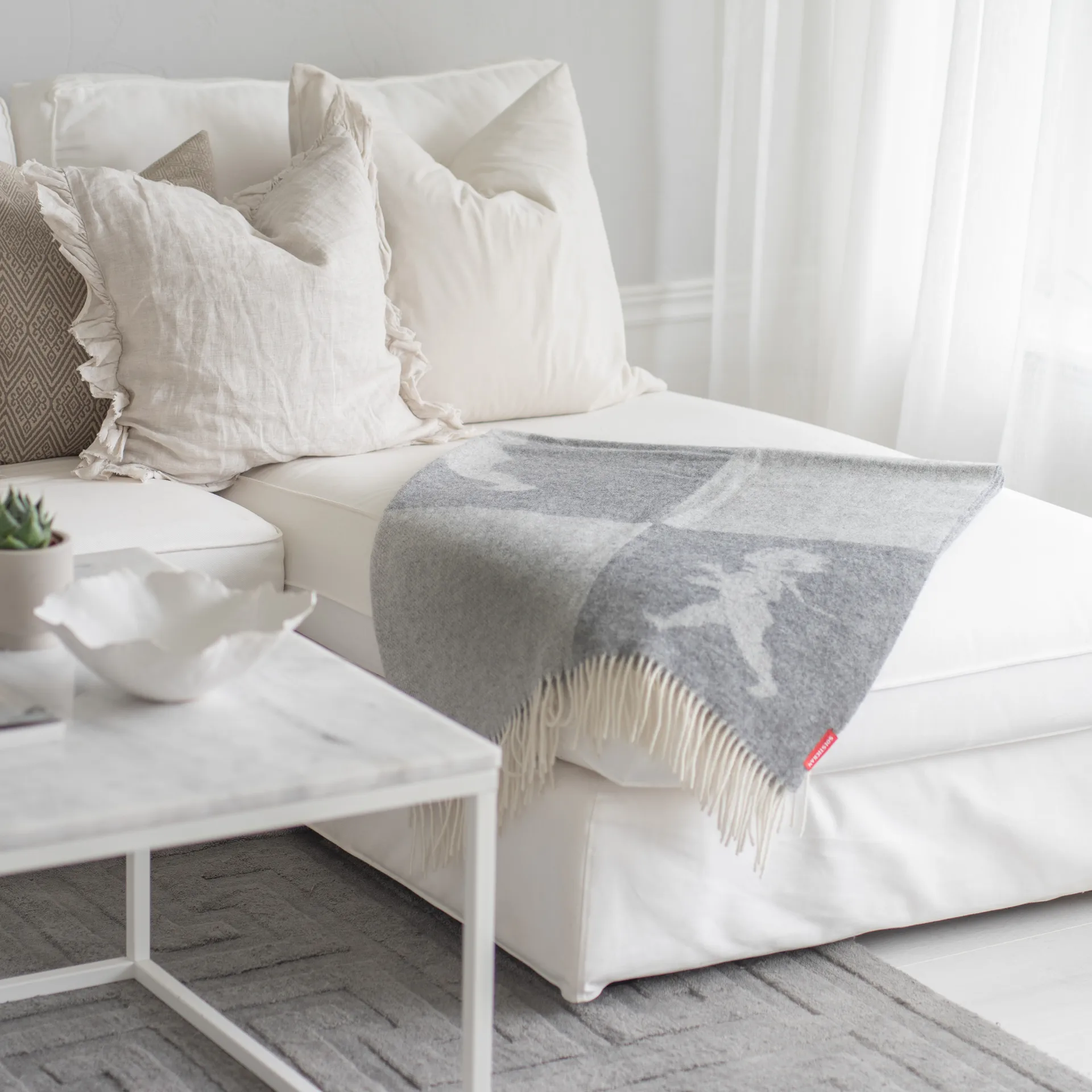 Solstickan ブランケット メリノウール 130x170 cm, Light-grey Solstickan Design