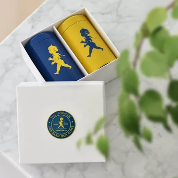 Solstickan マッチ筒 2個セット ギフトボックス入り - Yellow, blue - Solstickan Design