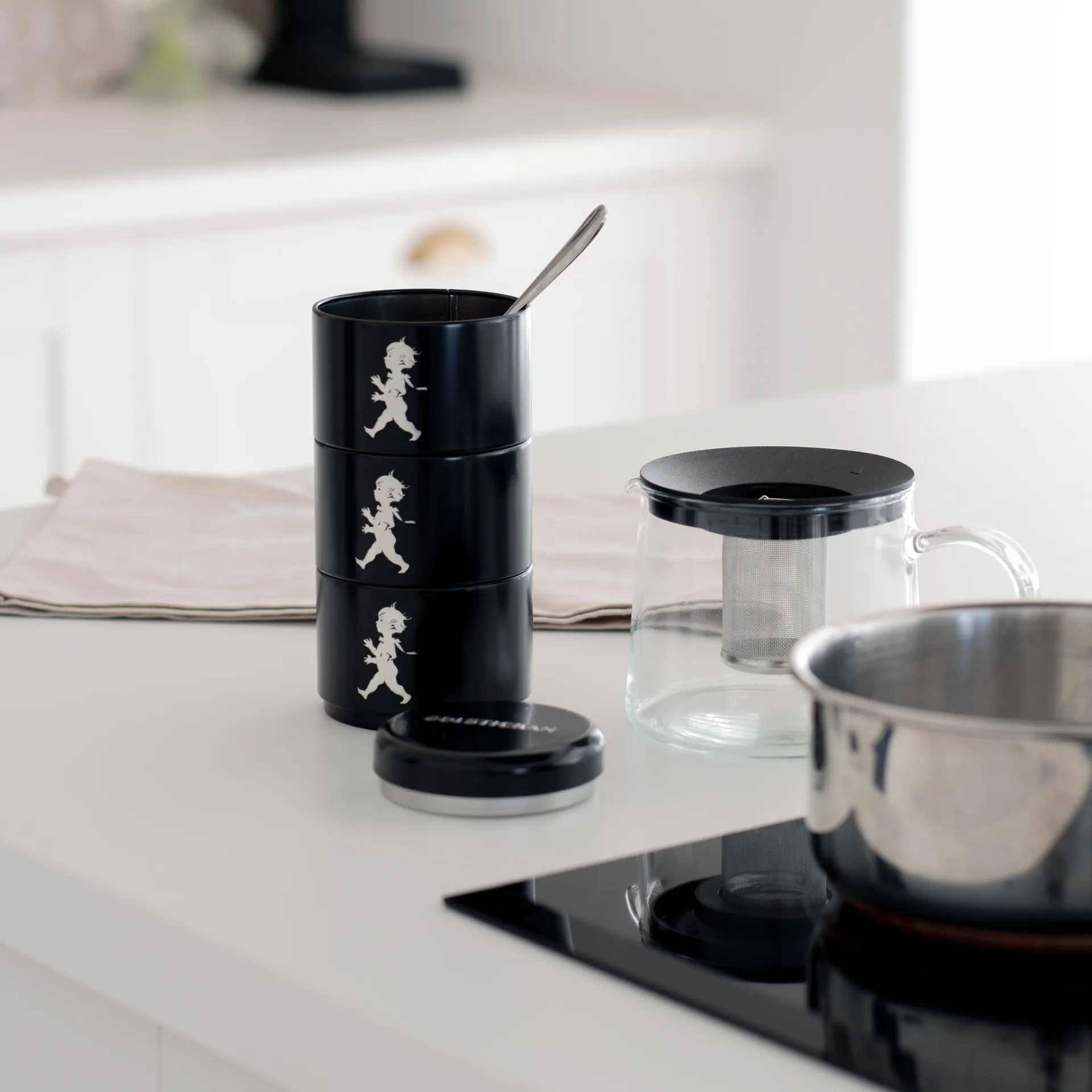 Solstickan 収納ジャー 3ピース 8.5 cm, Black Solstickan Design