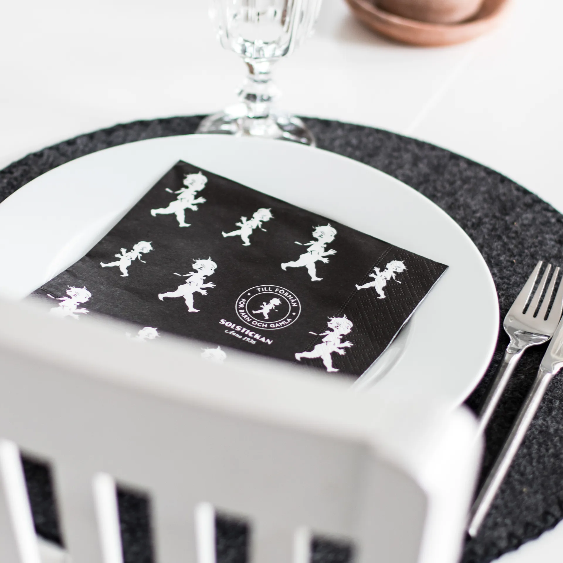 Solstickan ナプキン 33x33 cm 20枚セット, Black Solstickan Design