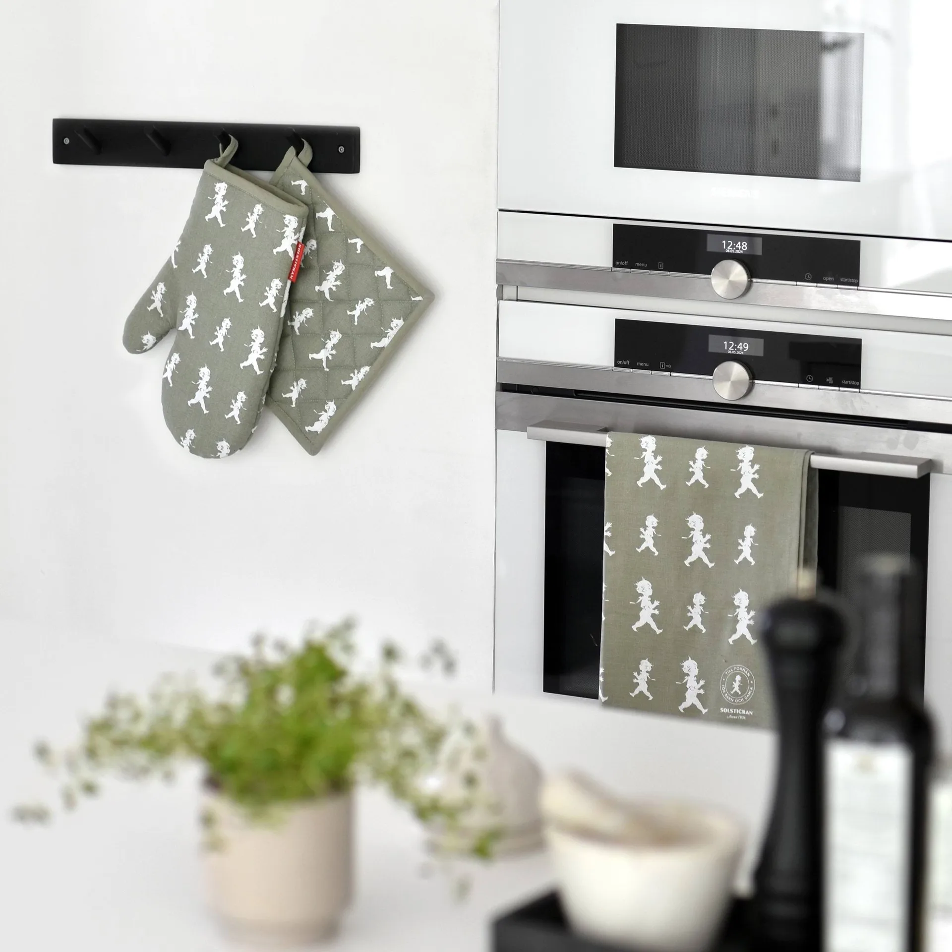 Solstickan ティータオル 50x70 cm, Green-white Solstickan Design