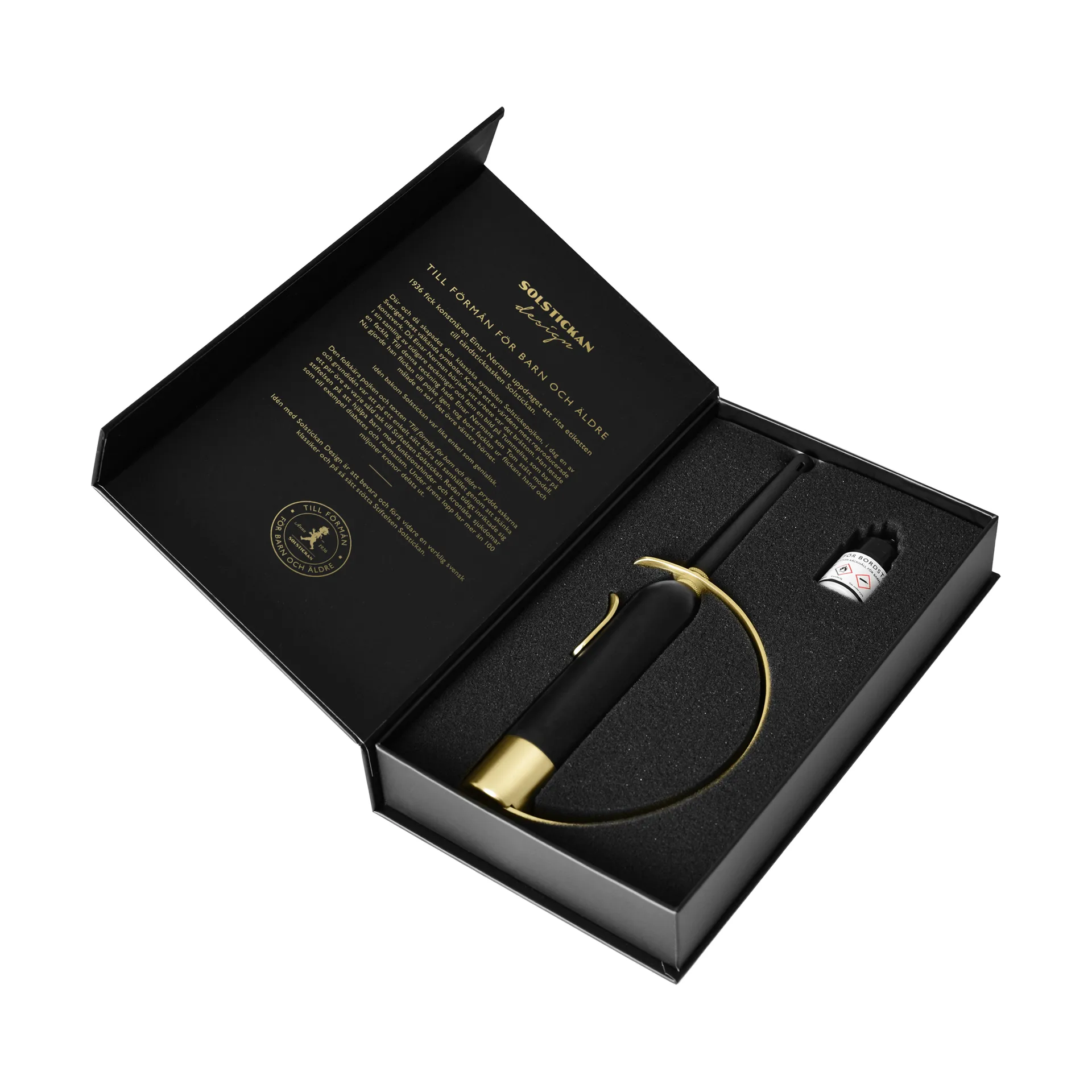 Solstickan 使い捨てライター, Black-brass Solstickan Design