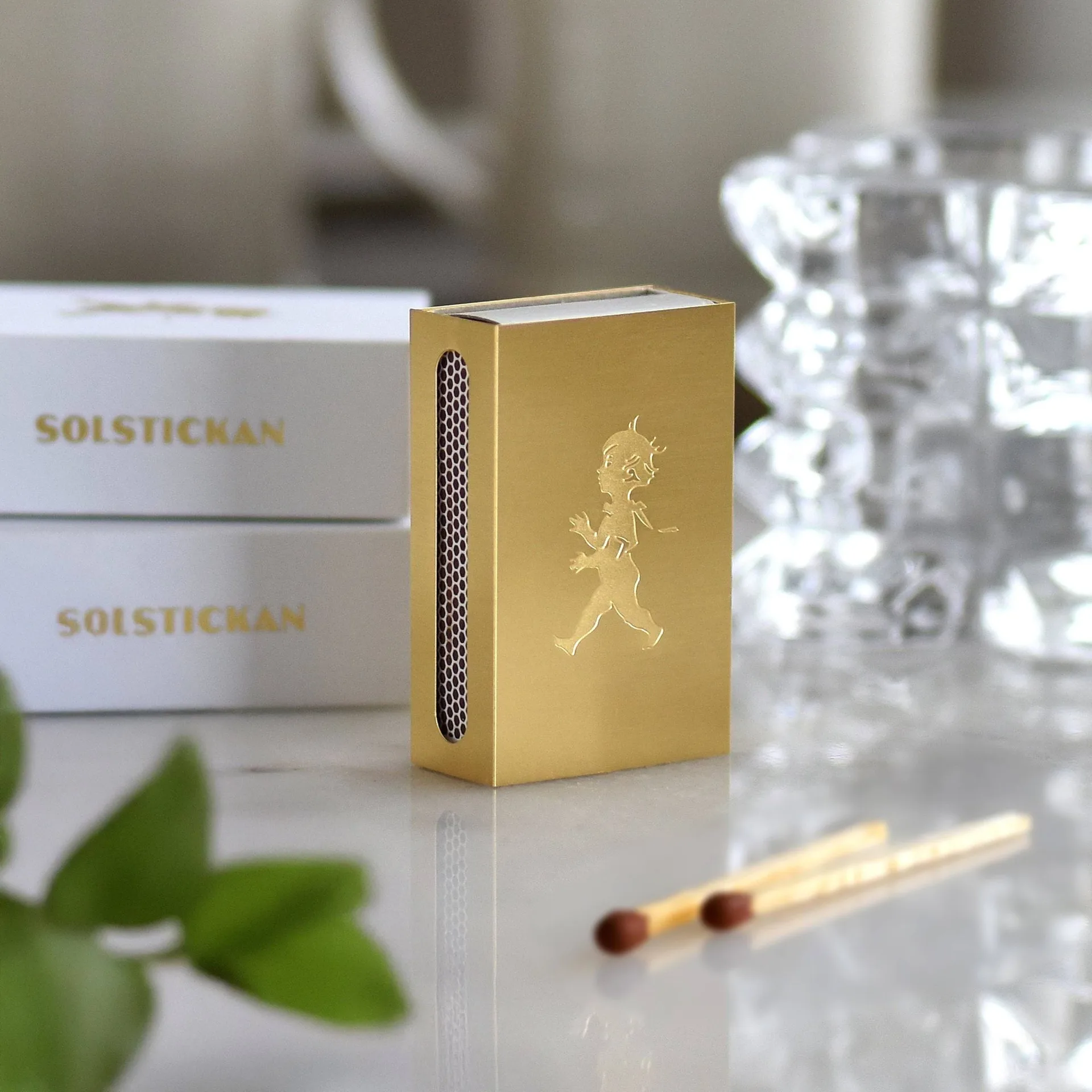 Solstickan マッチケース, Brass, small 3.5x5.6x1.8 cm Solstickan Design