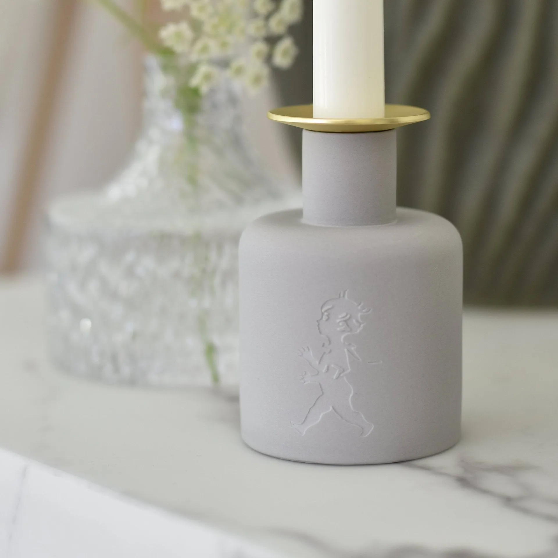 Solstickan セラミック キャンドルホルダー, Light grey Solstickan Design