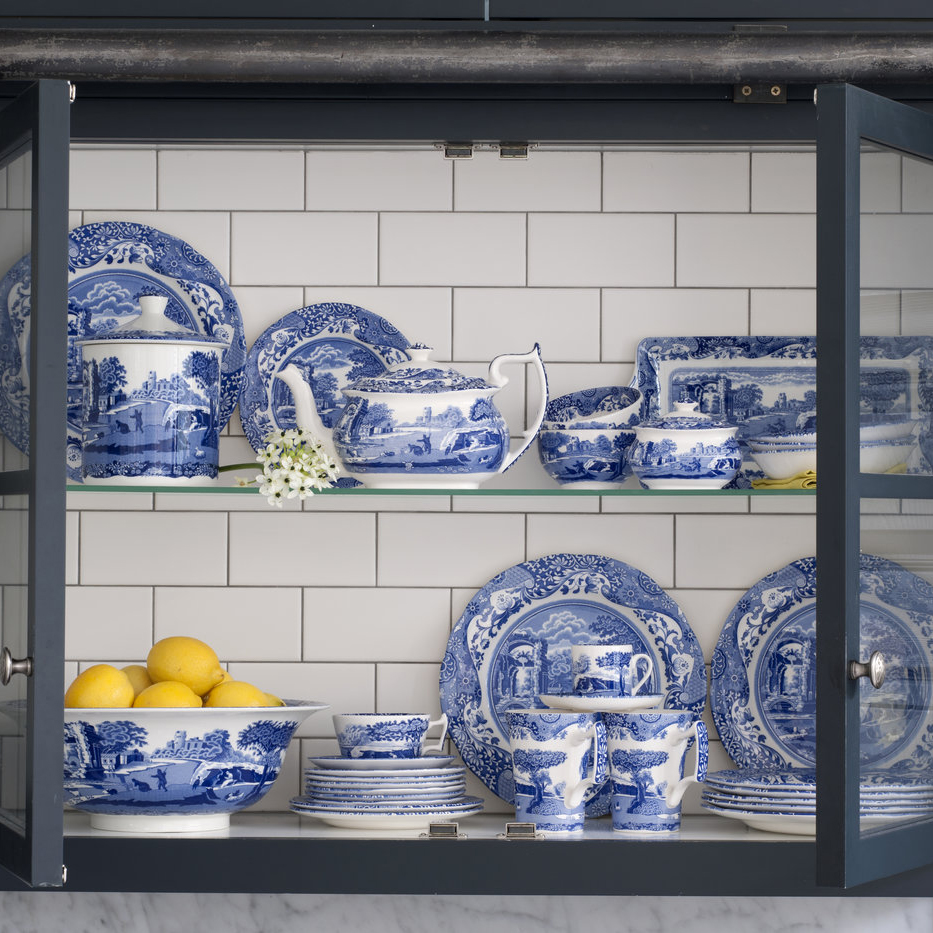 【8枚セット】美品！Spode Blue Italian 青白い風景画 大皿 Spode - Presenting the timeless allure of Spode Blue Italian