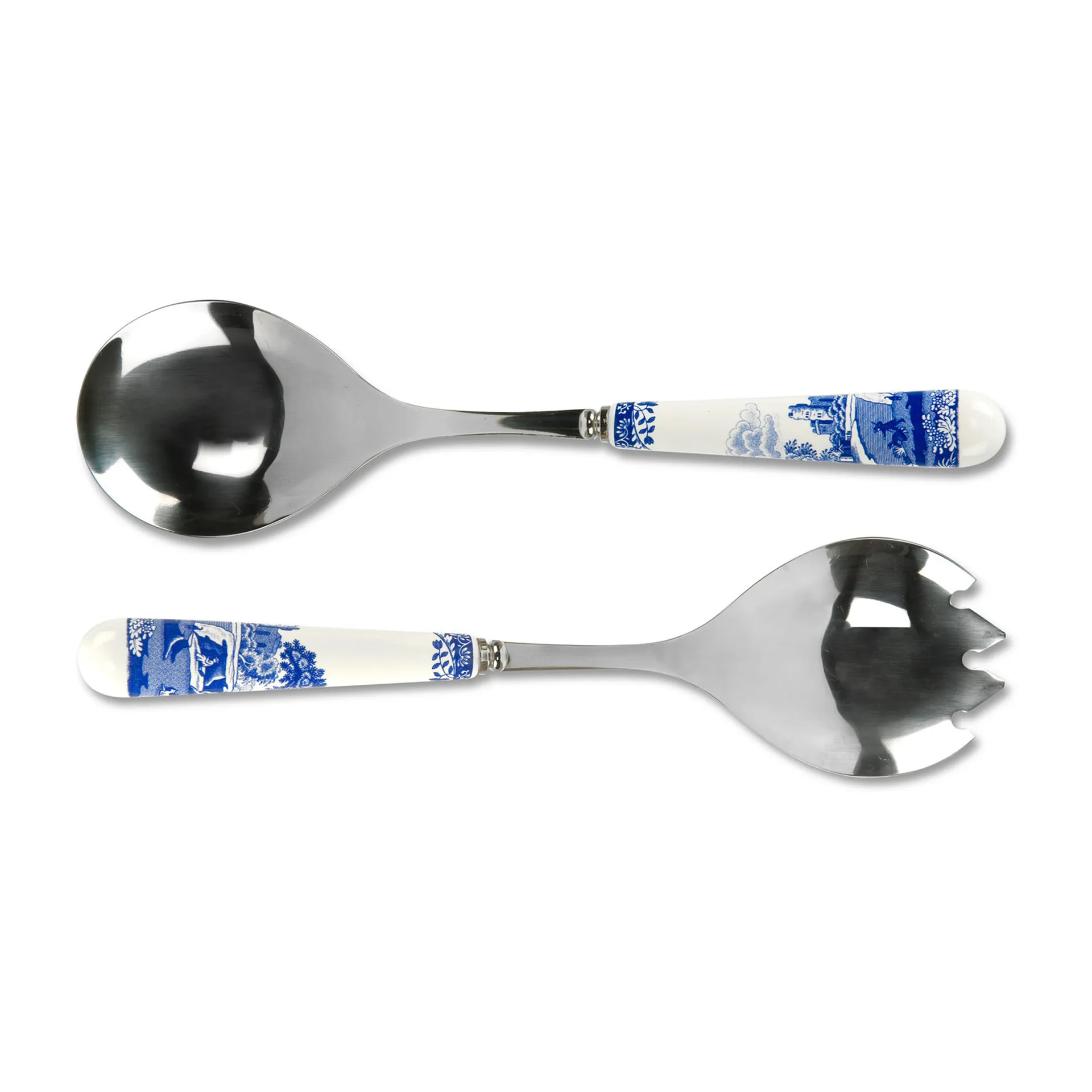 Blue Italian サラダ カトラリー 2ピース, Ceramic-stainless steel Spode | スポード