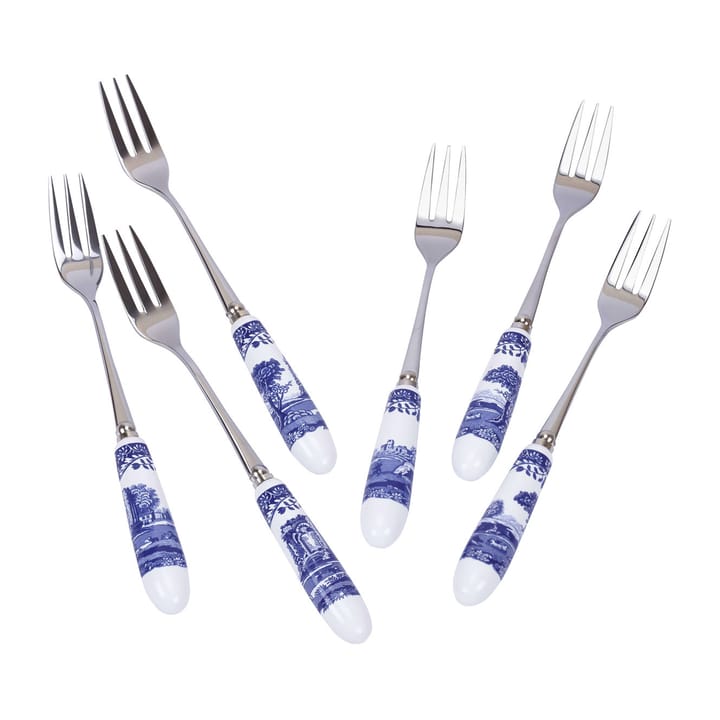 Blue Italian デザート フォーク 6パック, Ceramic-stainless steel Spode | スポード