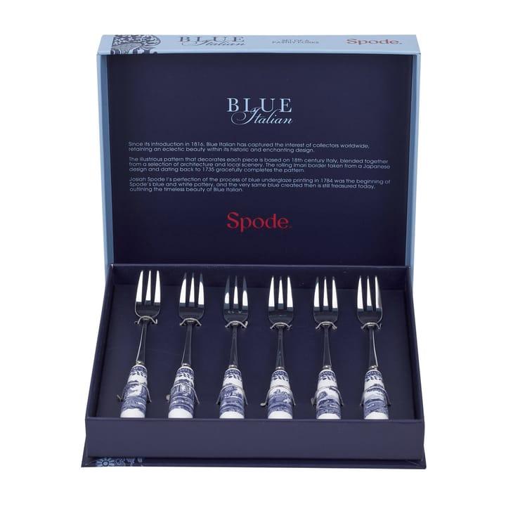 Blue Italian デザート フォーク 6パック - Ceramic-stainless steel - Spode | ス�ポード