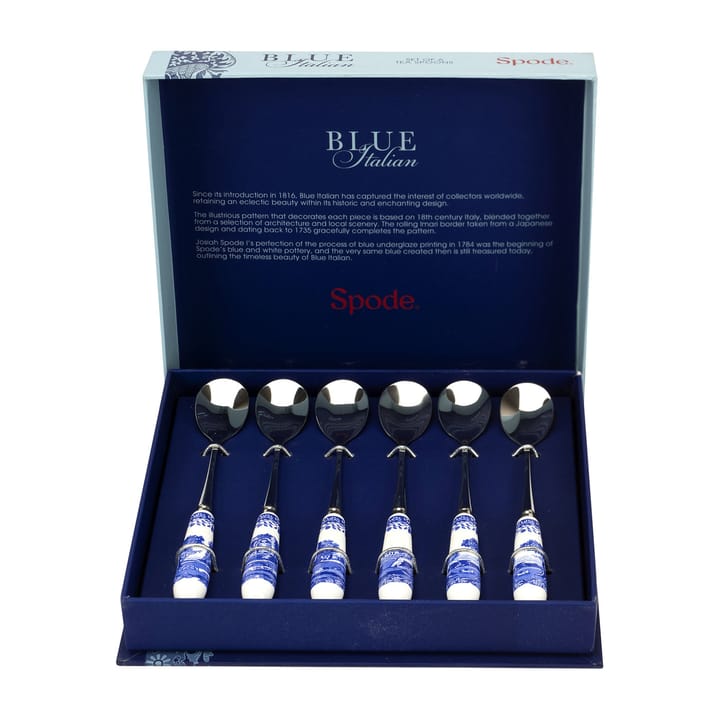 Blue Italian ティースプーン 6パック, Ceramic-stainless steel Spode | スポード