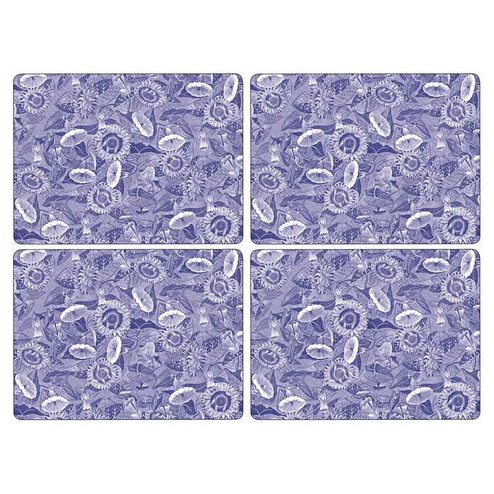 ブル― Room Sunフラワー ランチョンマット30x40 cm 4パック, blue-white Spode | スポード