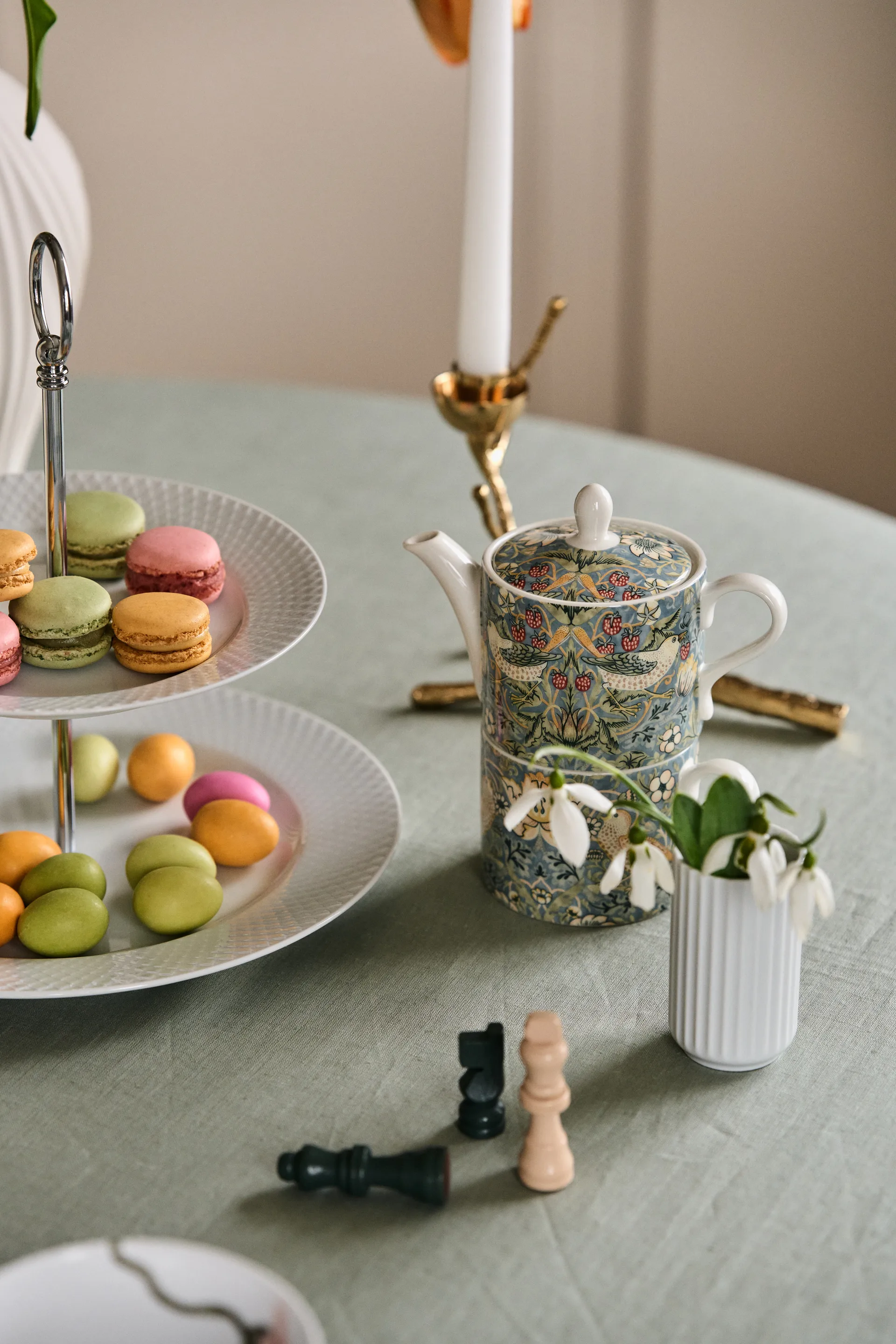 Strawberry Thief ティーポット & ティーカップ, Grey Spode | スポード