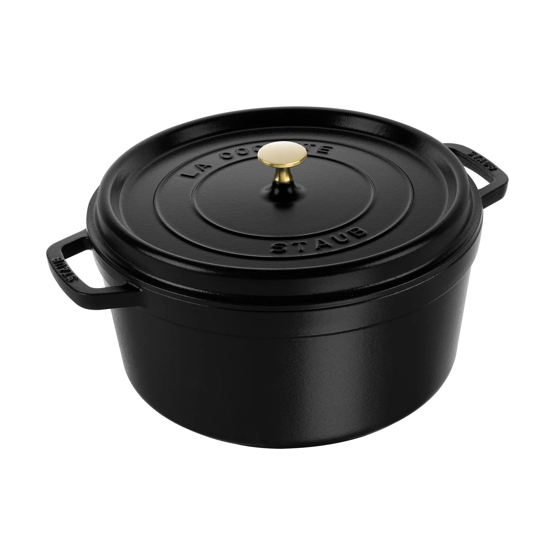 ストウブ ラウンドココット 鍋 鋳鉄 12.6 L, Black STAUB | ストウブ