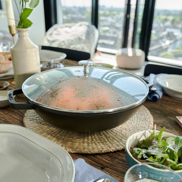 ウォック ガラス蓋付 Ø37 cm 5.7 L, Black STAUB | ストウブ