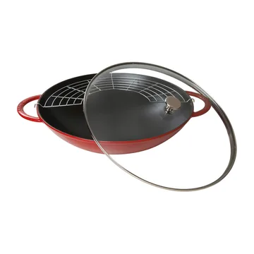 ウォック ガラス蓋付 Ø37 cm 5.7 L - Red - STAUB | ストウブ