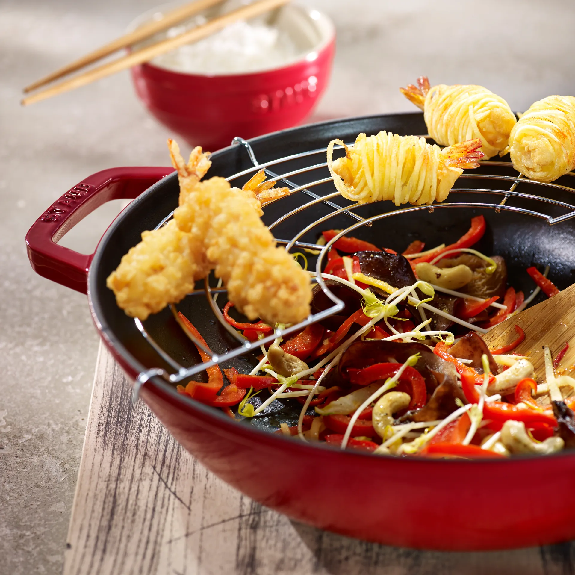 ウォック ガラス蓋付 Ø37 cm 5.7 L, Red STAUB | ストウブ