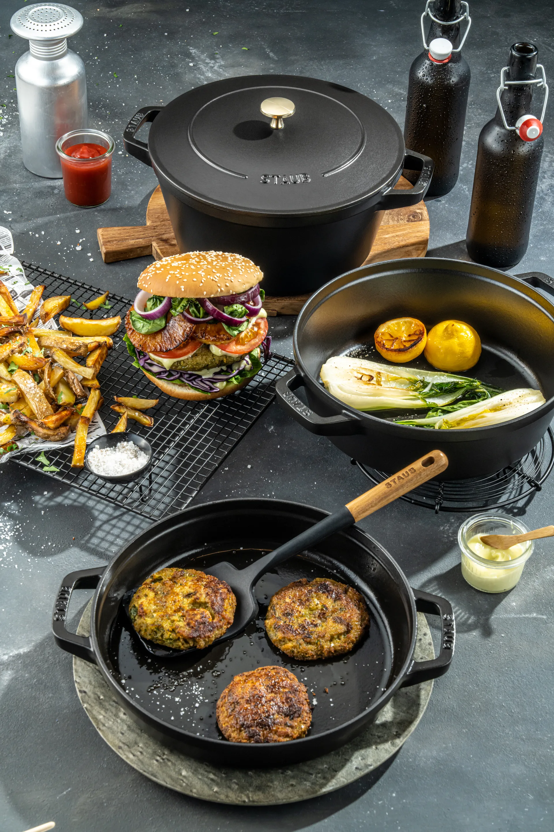 ストウブ 鍋 & ソースパンセット スタッカブル 5ピース , Black STAUB | ストウブ