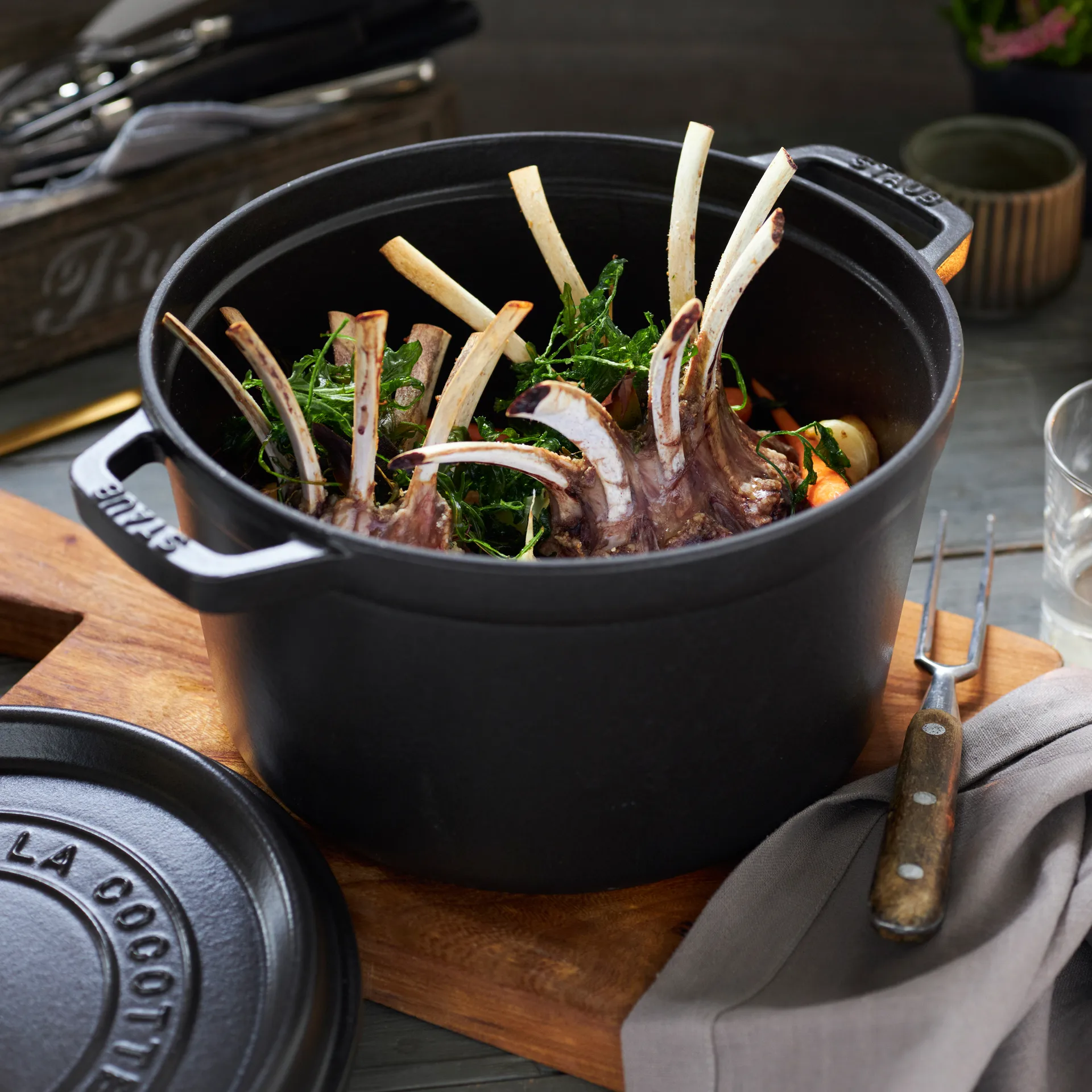 ストウブ ラウンドココット ディッシュ high 4.8 L, Mattblack STAUB | ストウブ