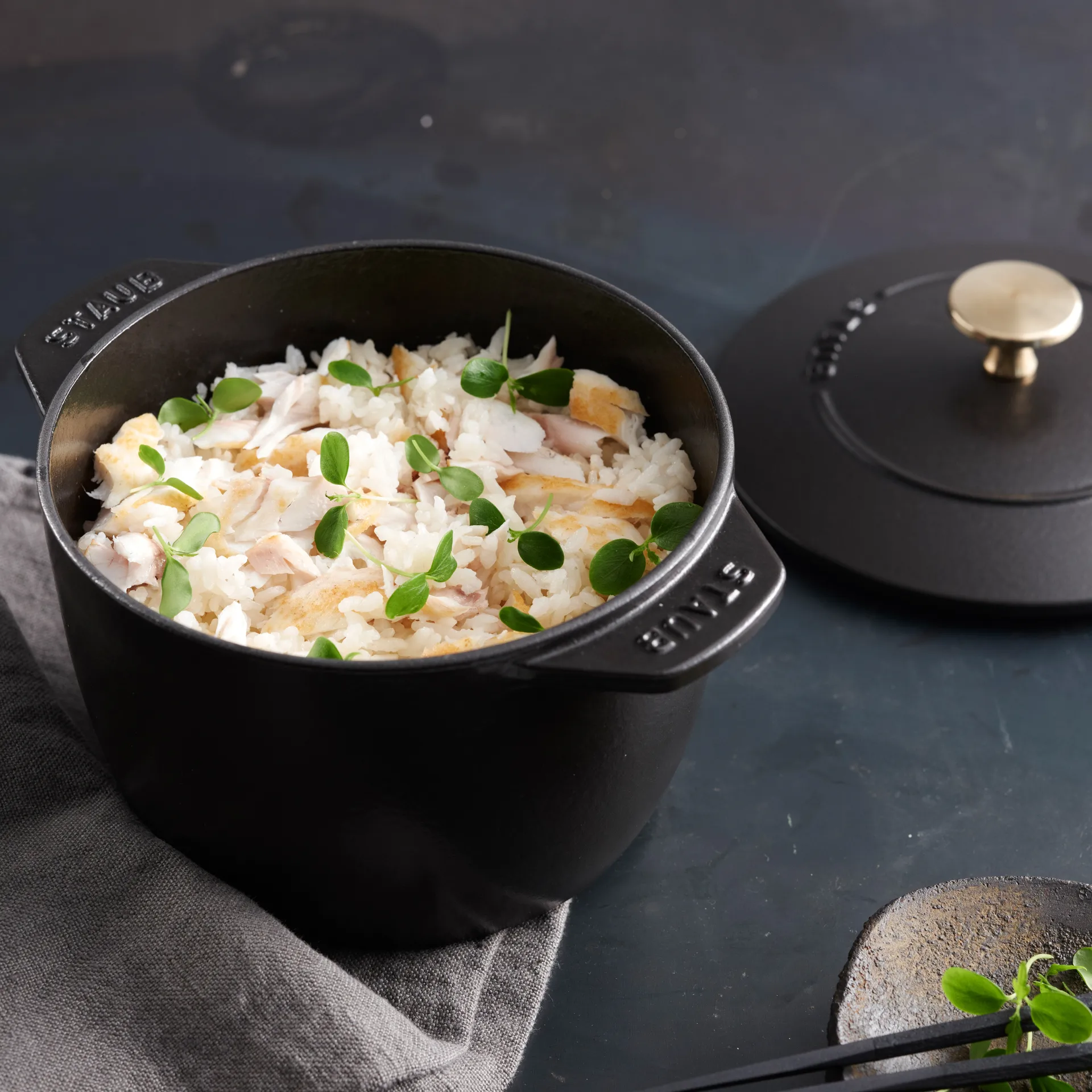 STAUB 鋳鉄ホーロー鍋 16cm, Black STAUB | ストウブ