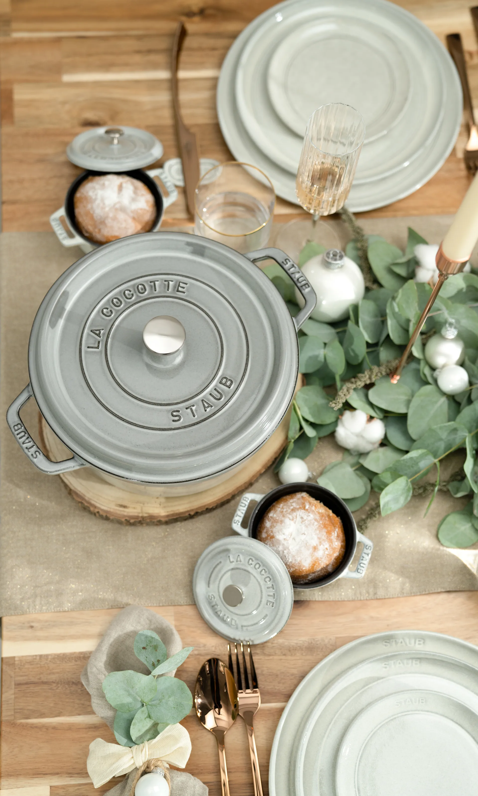 STAUB ラウンドココット ディッシュ 26cm, grey STAUB | ストウブ