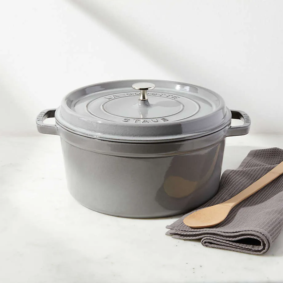 STAUB ラウンドココット ディッシュ 26cm, grey STAUB | ストウブ