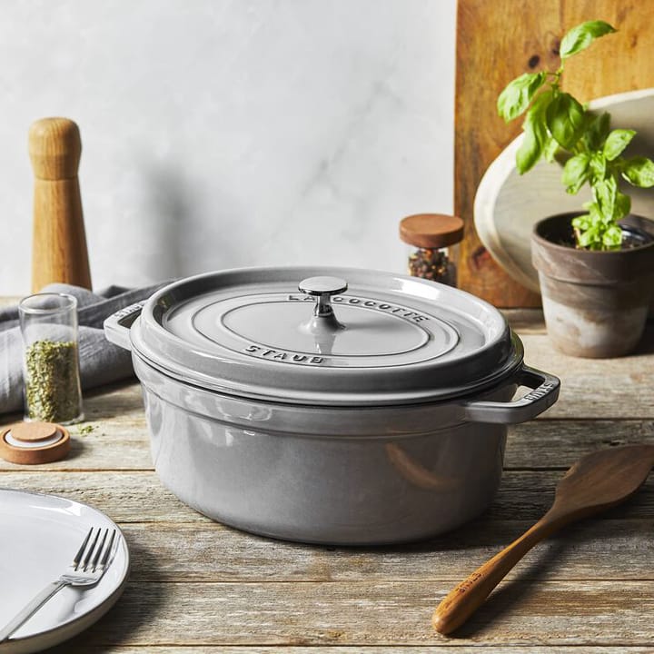 STAUB オーバル ココット ディッシュ 29cm, grey STAUB | ストウブ