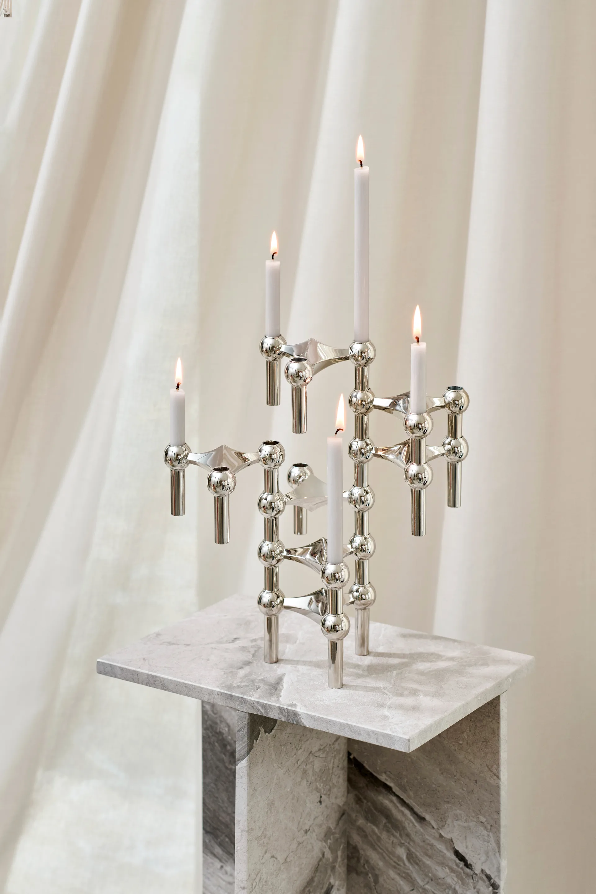 Nagel キャンドル 12本セット, Linen grey STOFF Nagel