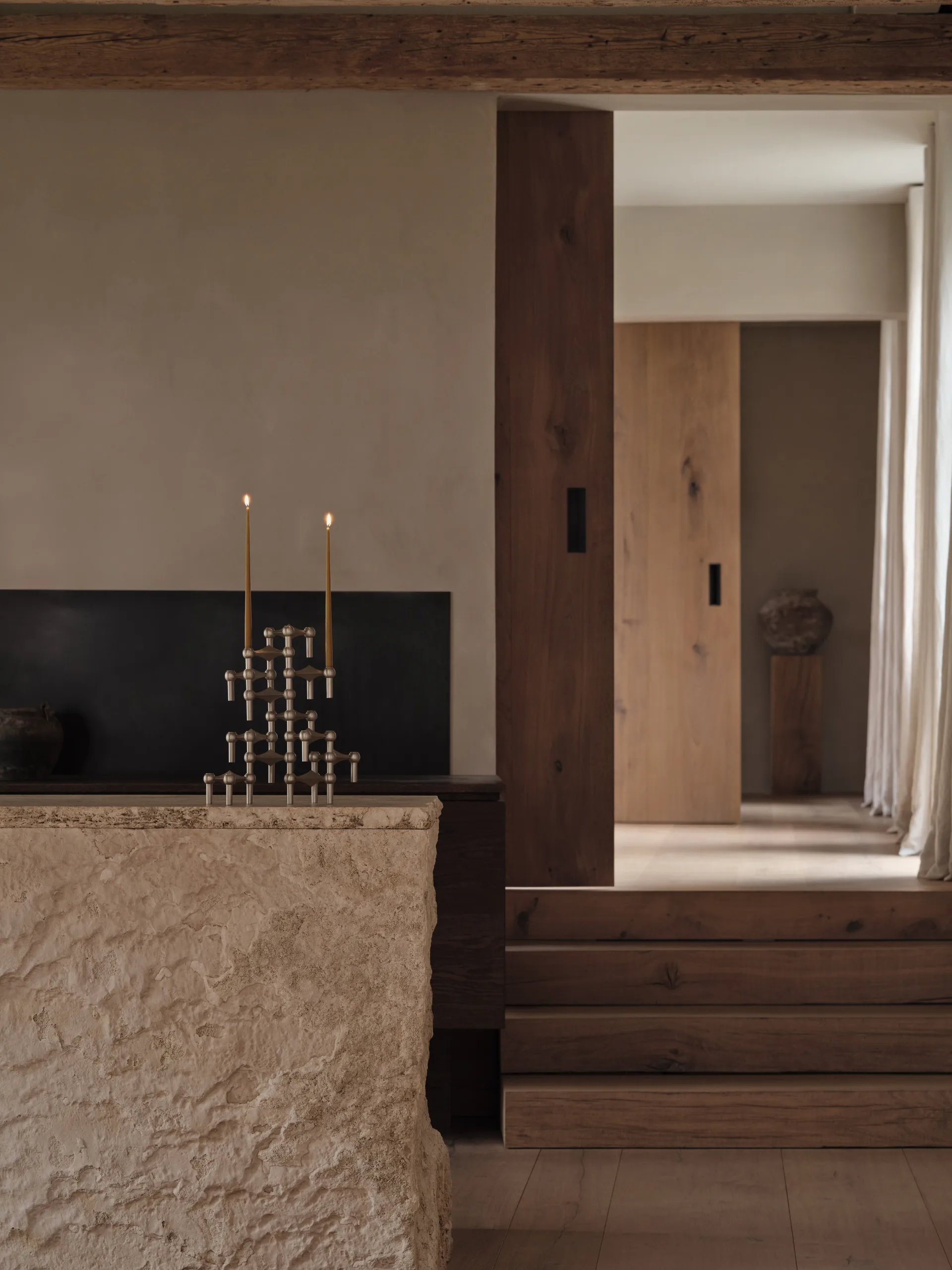 Nagel キャンドル ホルダー, Brushed chrome STOFF Nagel