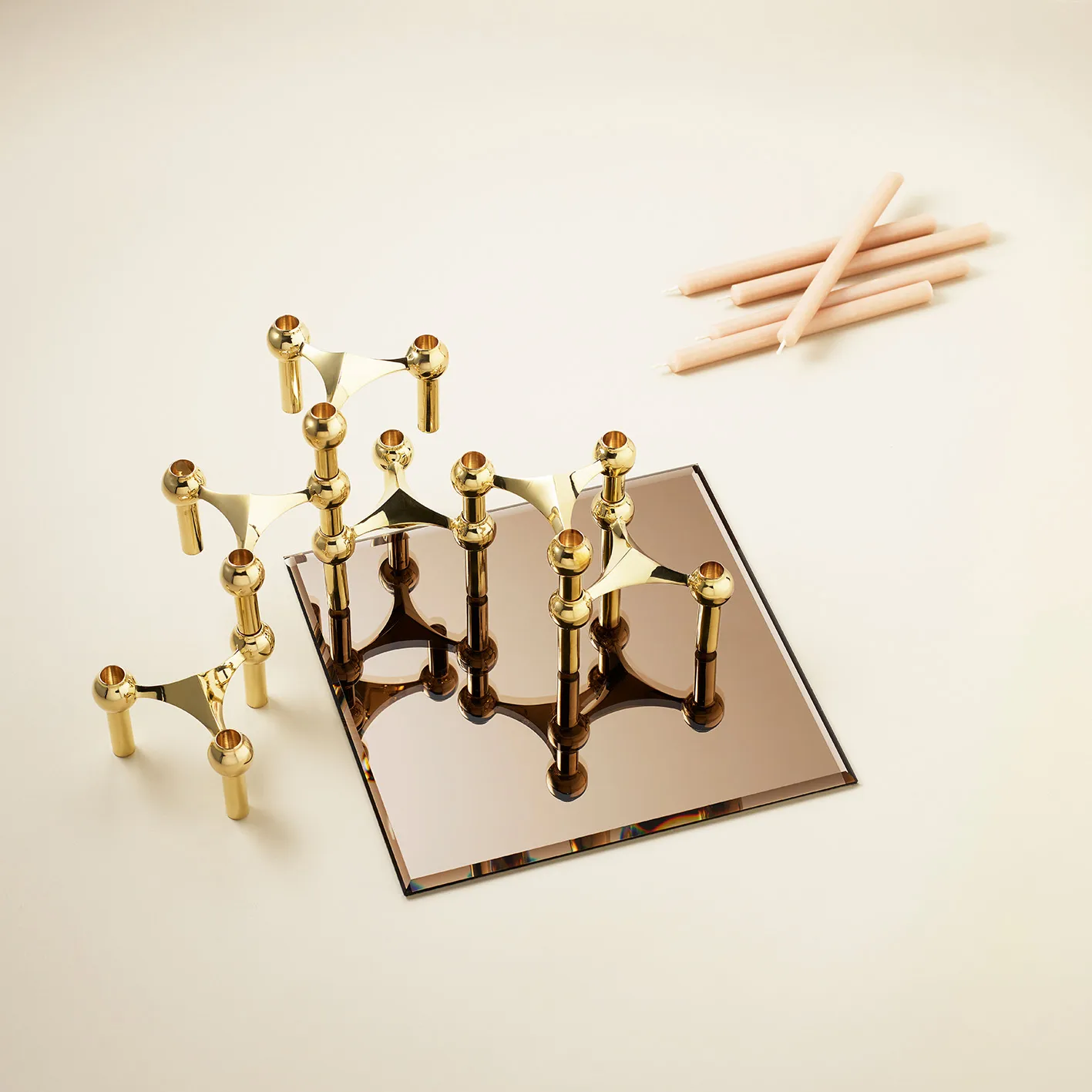 Nagel グラス ベース スクウェア, smoked brown STOFF | ストフ