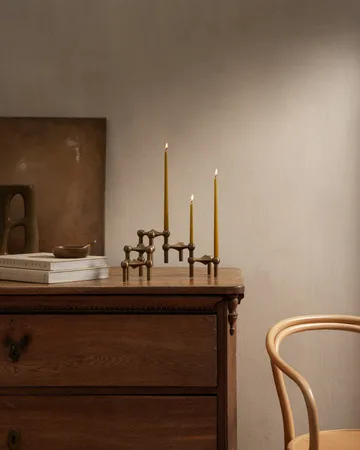 STOFF Nagel キャンドルホルダー 3個 - Bronzed brass - STOFF Nagel