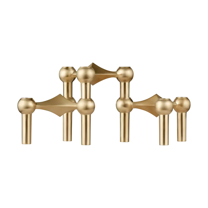 STOFF Nagel キャンドルホルダー 3個 - Brushed brass - STOFF Nagel