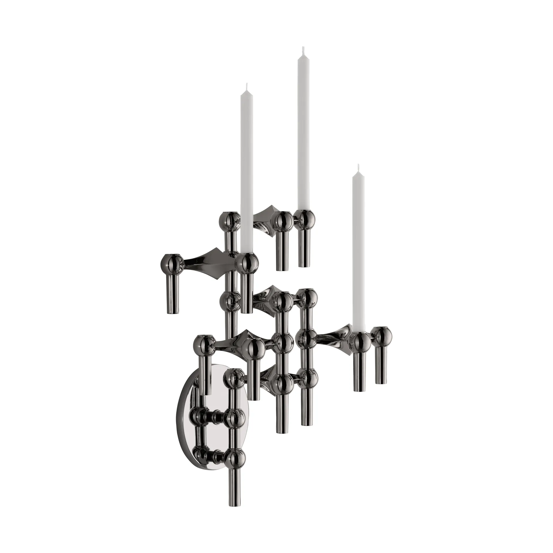 STOFF Nagel ウォールキャンドルホルダー, Black chrome STOFF Nagel