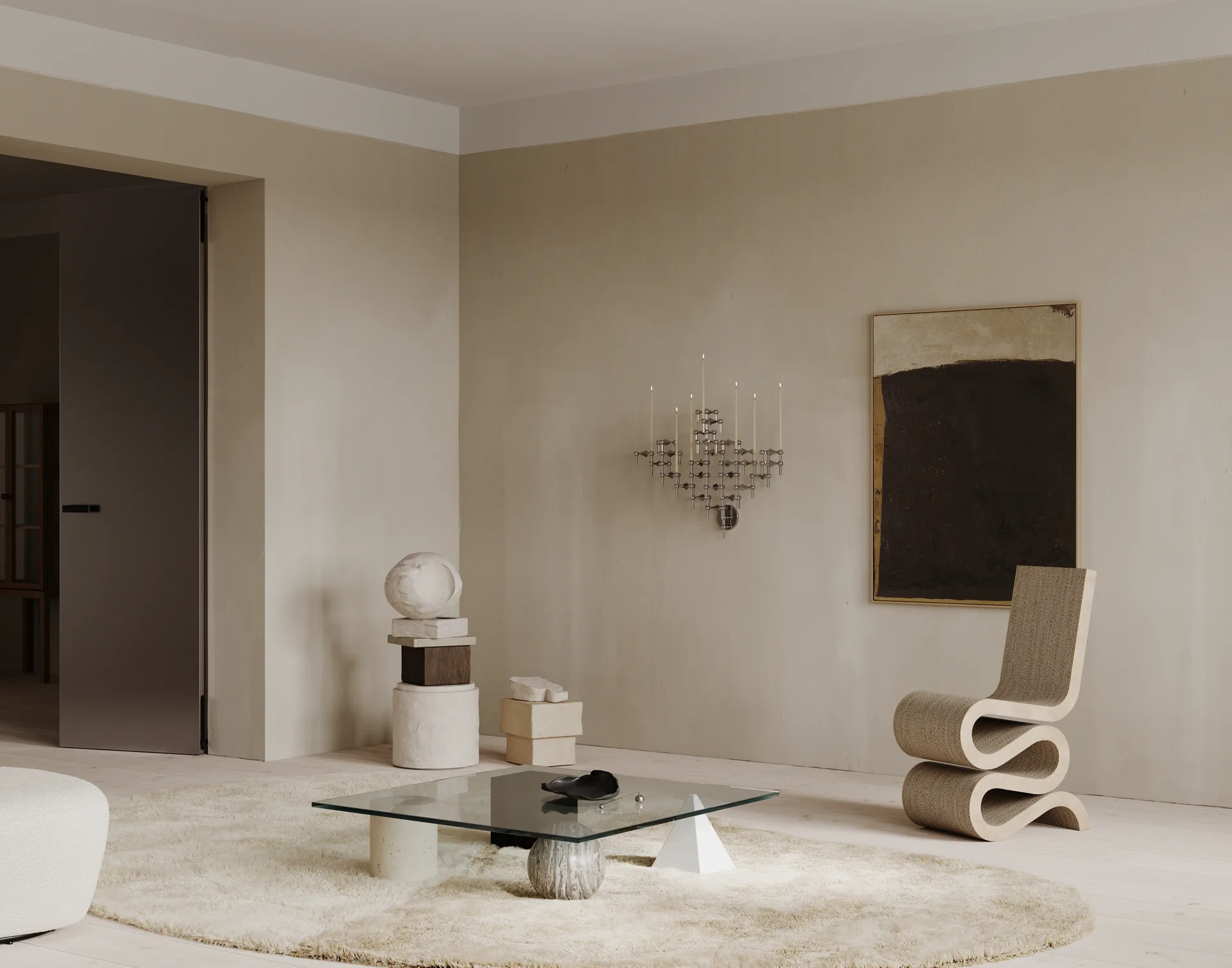 STOFF Nagel ウォールキャンドルホルダー, Chrome STOFF Nagel