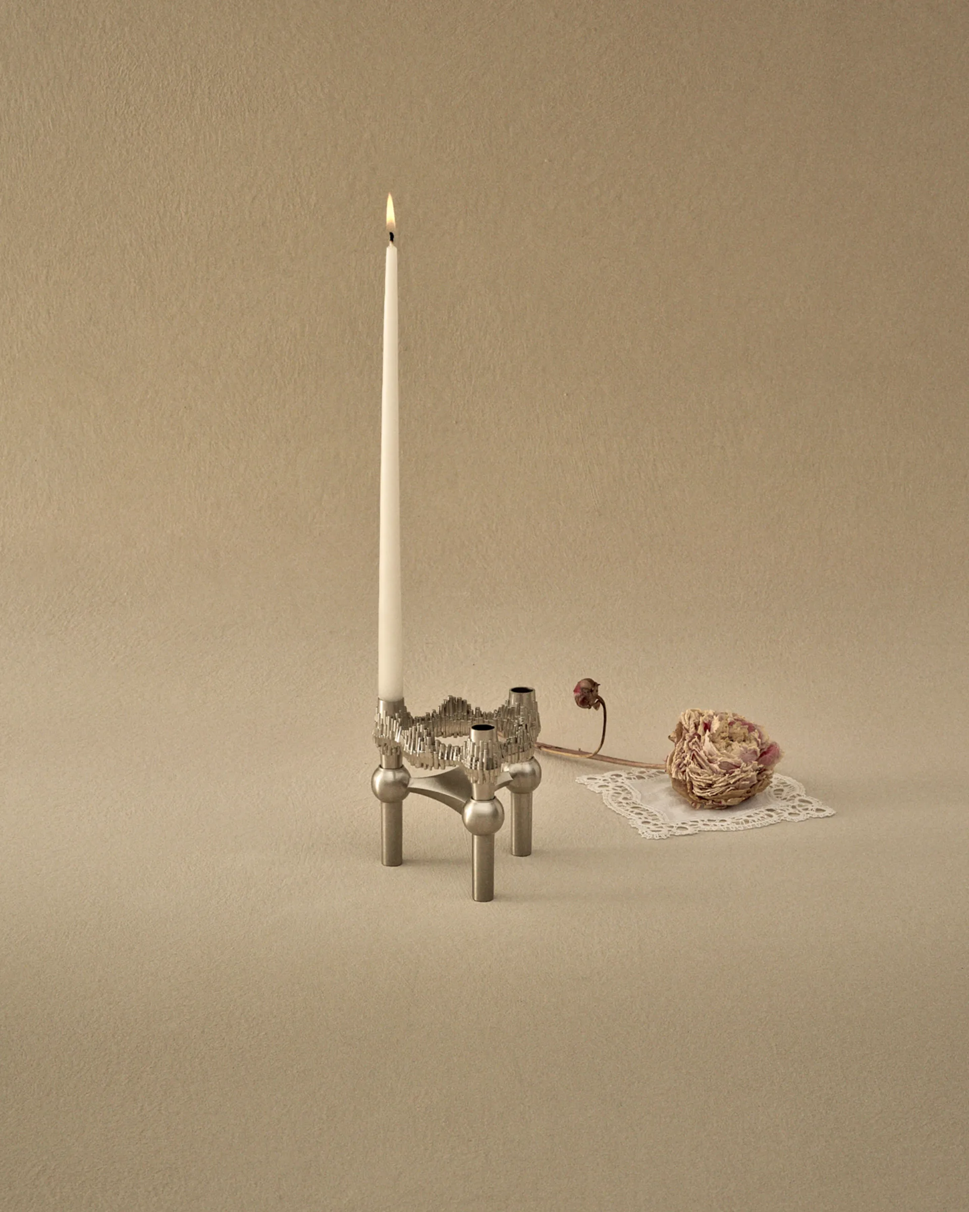 STOFF Nagel Quist キャンドルホルダー, Brushed chrome STOFF Nagel