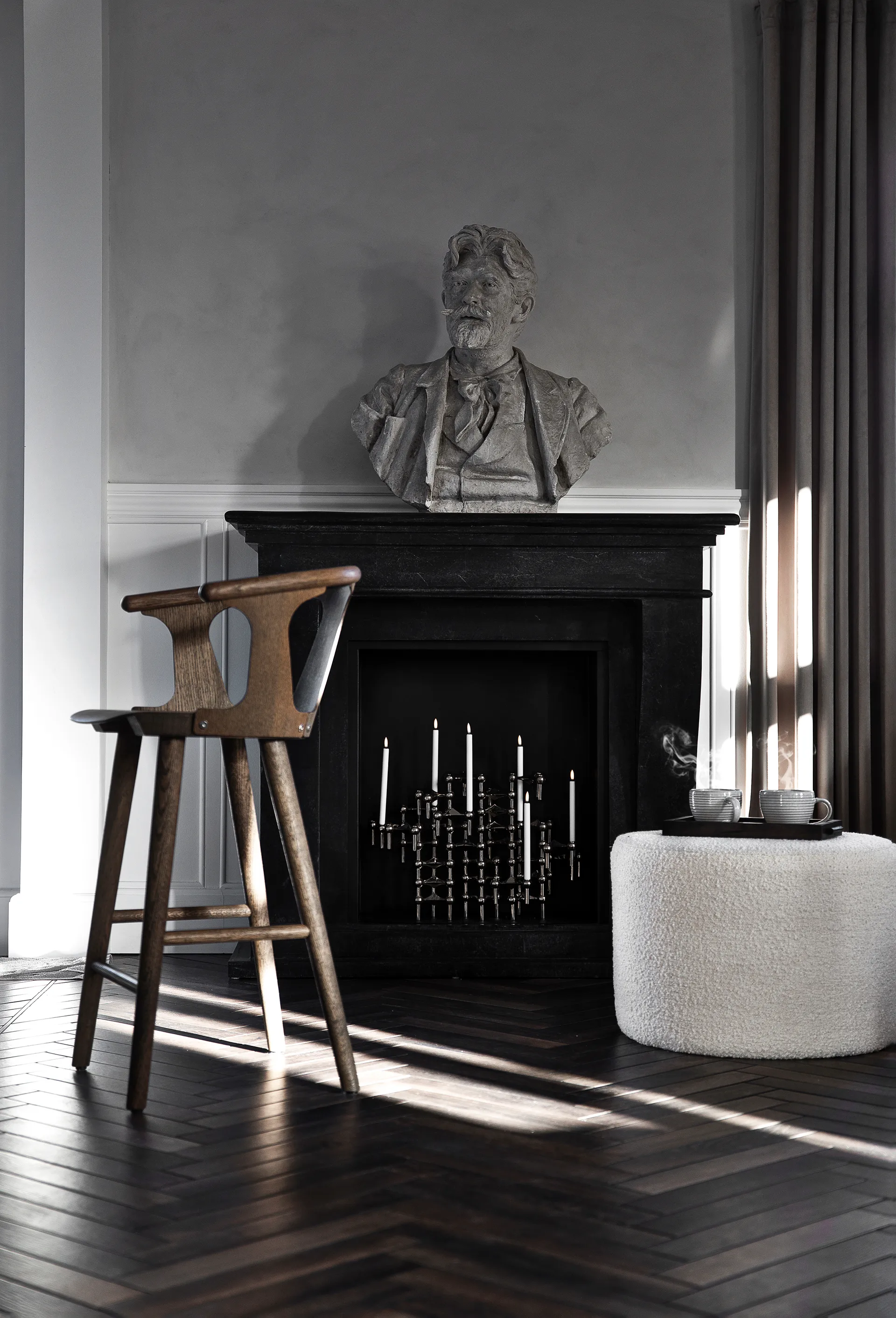 STOFF Nagel キャンドルホルダー 3個, Black chrome STOFF | ストフ