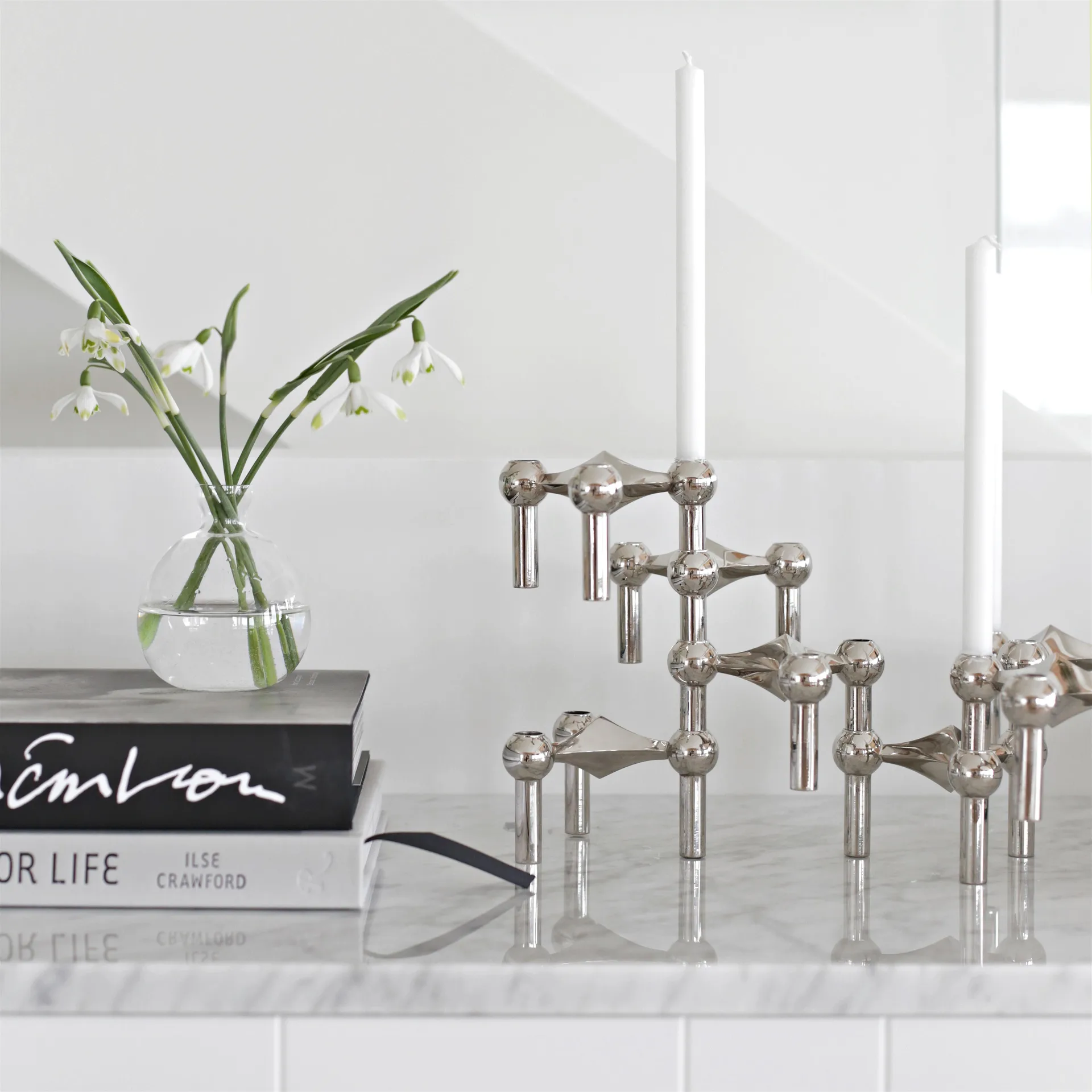 STOFF Nagel キャンドルホルダー 3個, chromium STOFF | ストフ