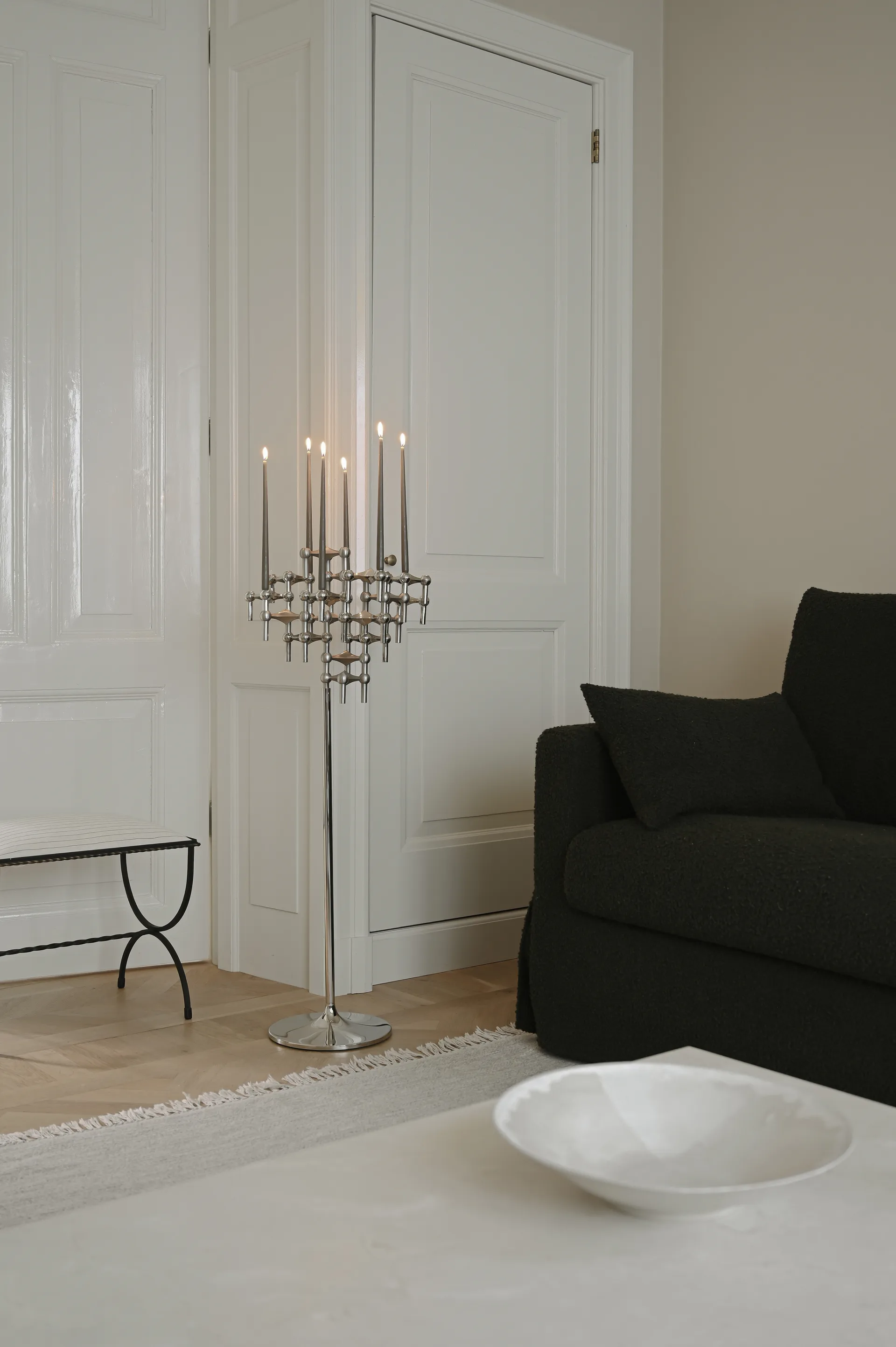 STOFF Nagel フロアキャンドルホルダー 70 cm, Chrome STOFF | ストフ
