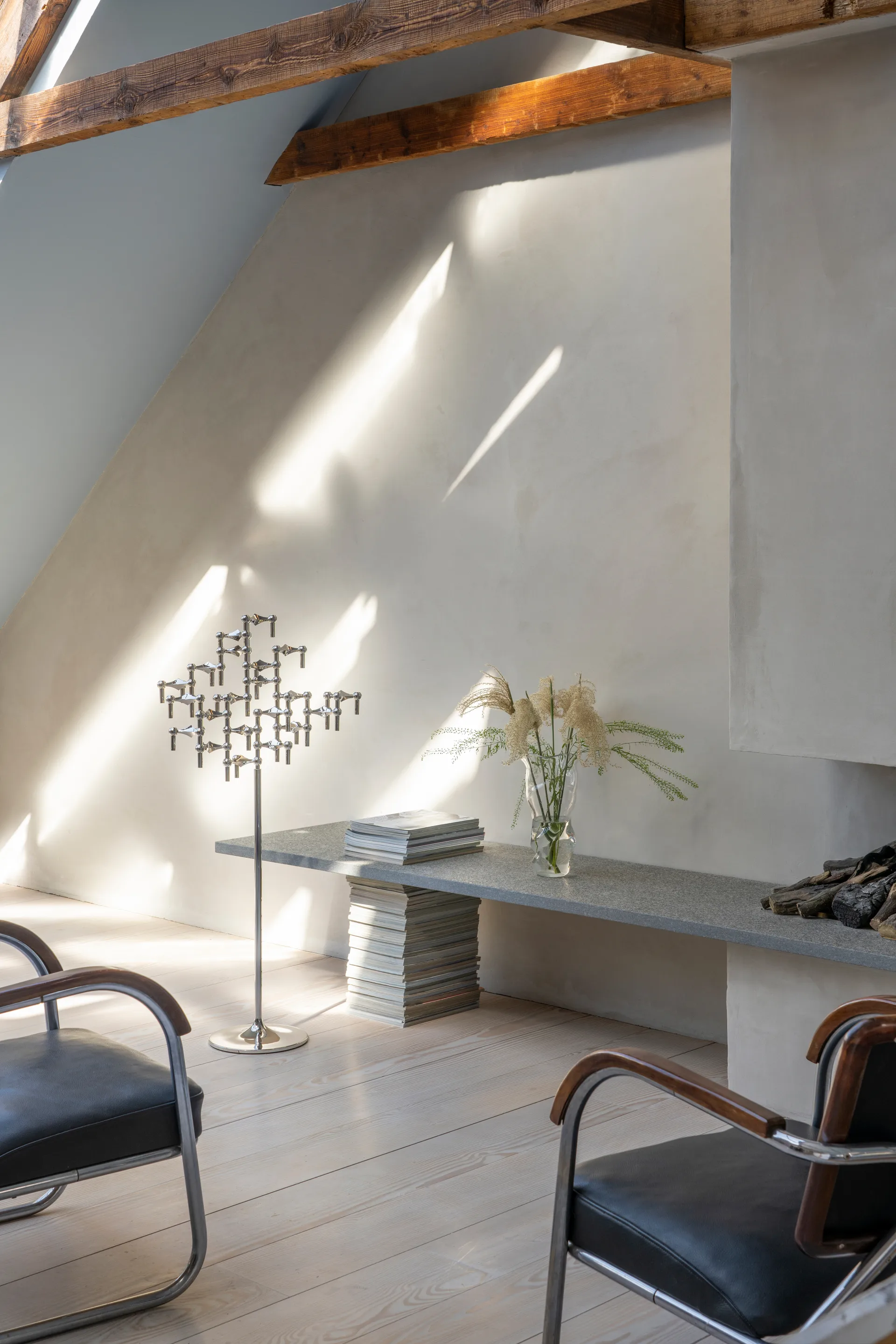 STOFF Nagel フロアキャンドルホルダー 70 cm, Chrome STOFF | ストフ