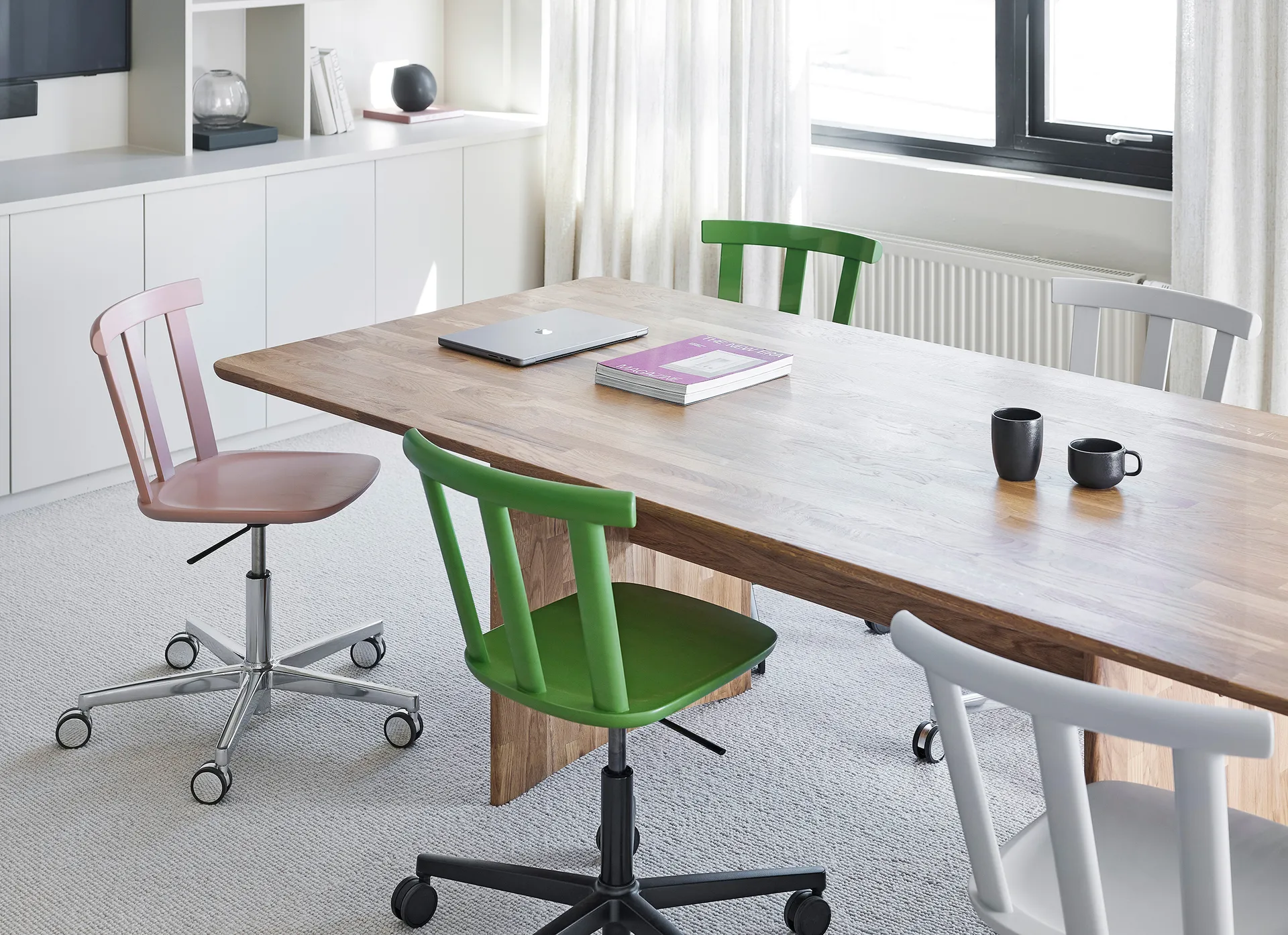 Alt チェア 回転ベース 布張りシート バーチ, Vidar 4, 633 pink-mauve 27 Stolab