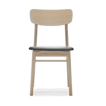 Prima Vista チェア light matte lacquered oak - Leather Elmosoft 99001 black - Stolab