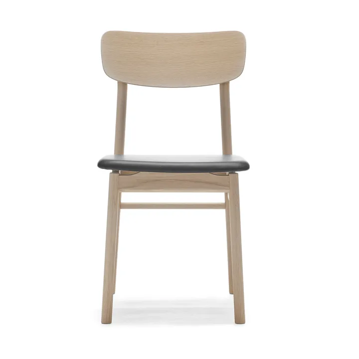 Prima Vista チェア light matte lacquered oak - Leather Elmosoft 99001 black - Stolab