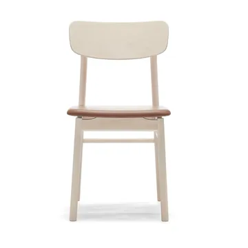 Prima Vista チェア white-oiled birch - Leather Elmosoft 43807 cognac - Stolab