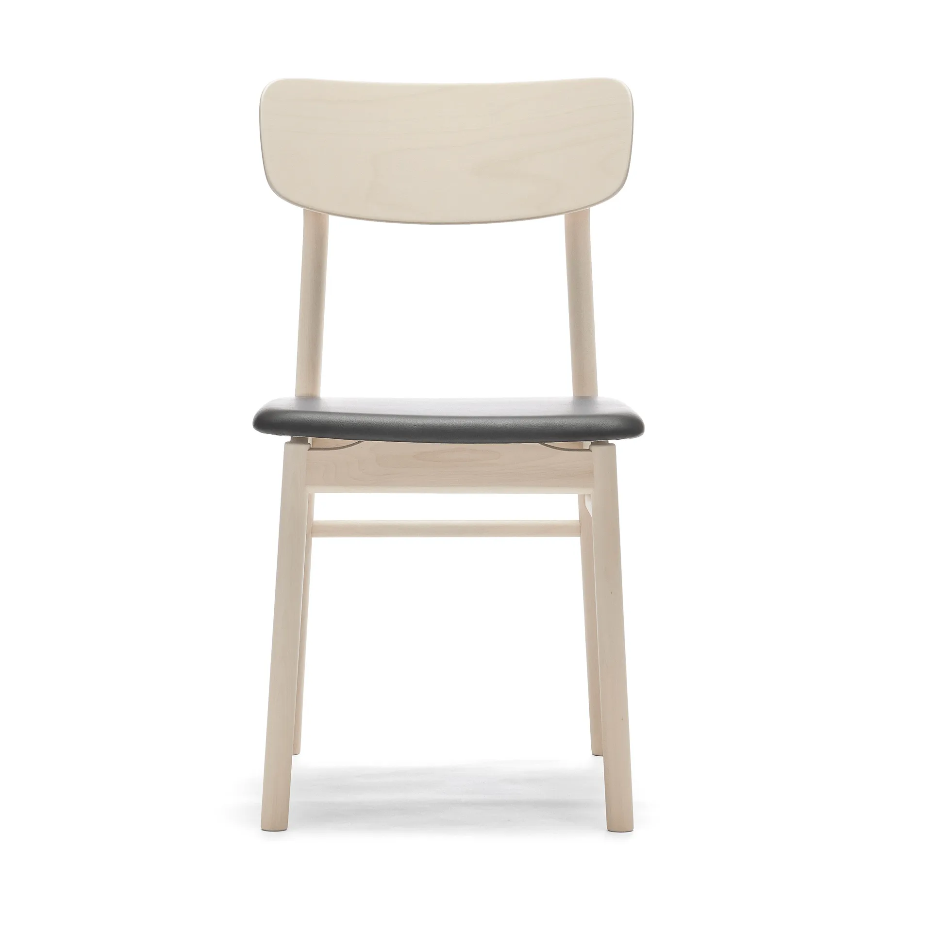 Prima Vista チェア white-oiled birch, Leather Elmosoft 99001 black Stolab