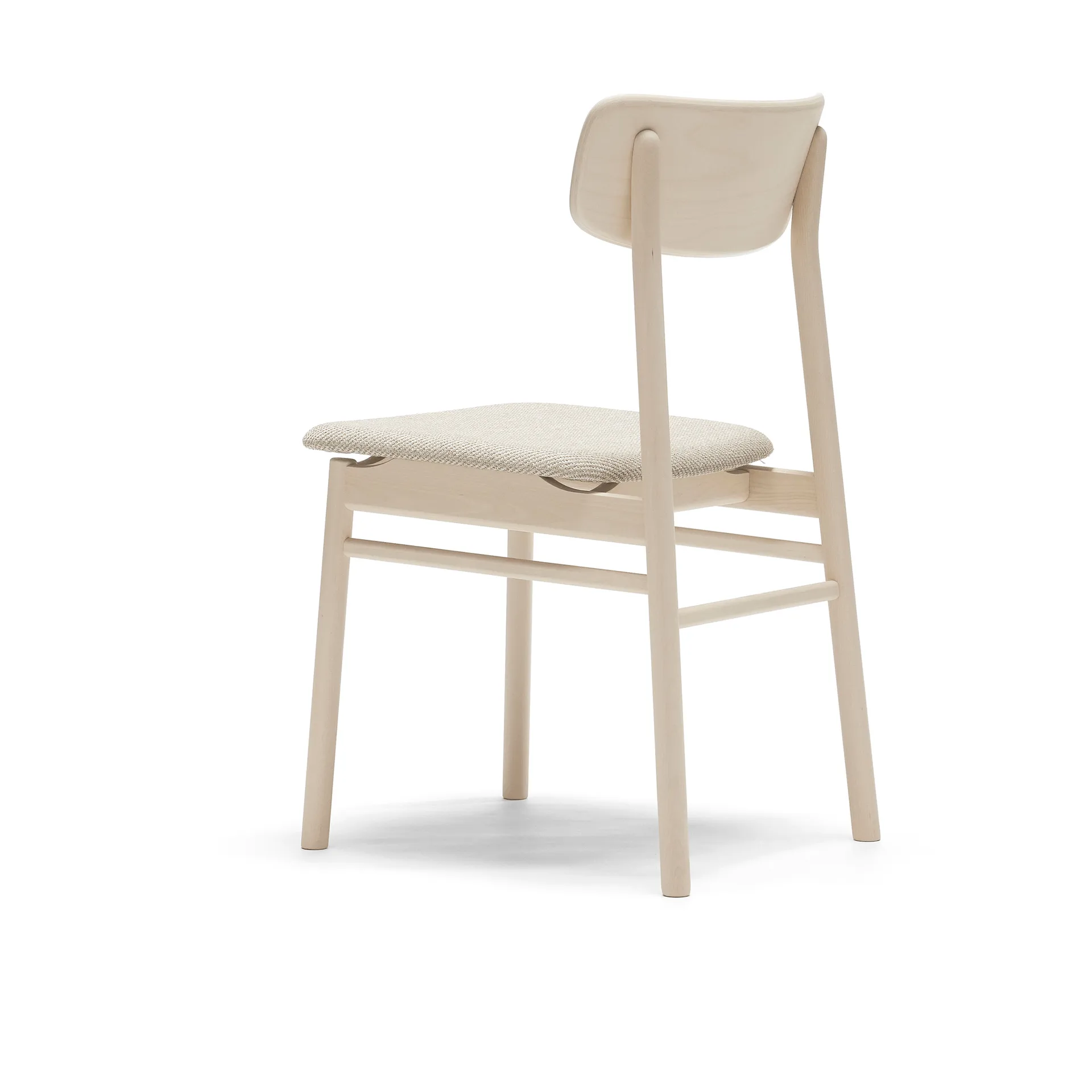 Prima Vista チェア white-oiled birch, Textile Atto Driftwood V3576/01 grey Stolab
