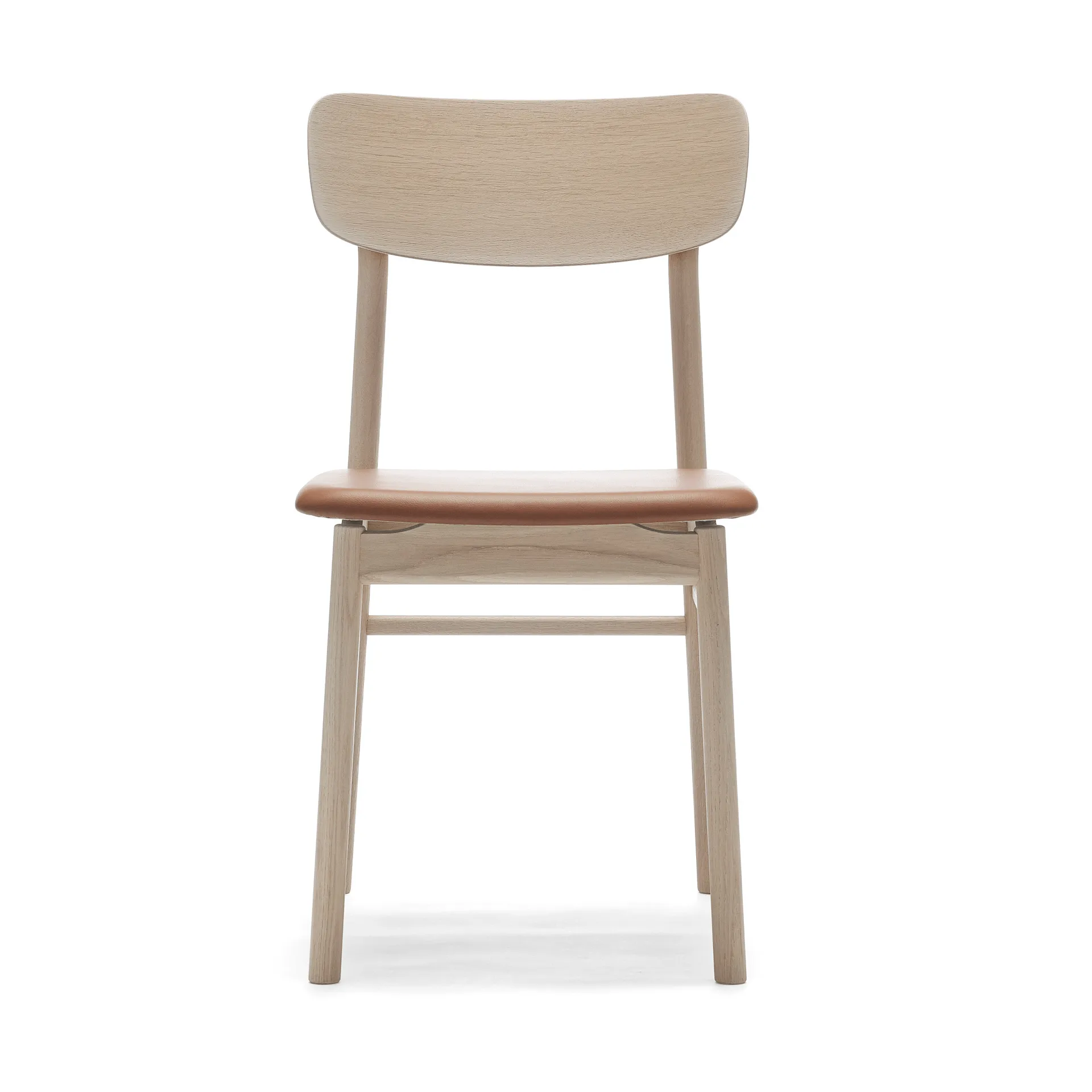 Prima Vista チェア white-oiled oak, Leather Elmosoft 43807 cognac Stolab