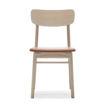 Prima Vista チェア white-oiled oak - Leather Elmosoft 43807 cognac - Stolab