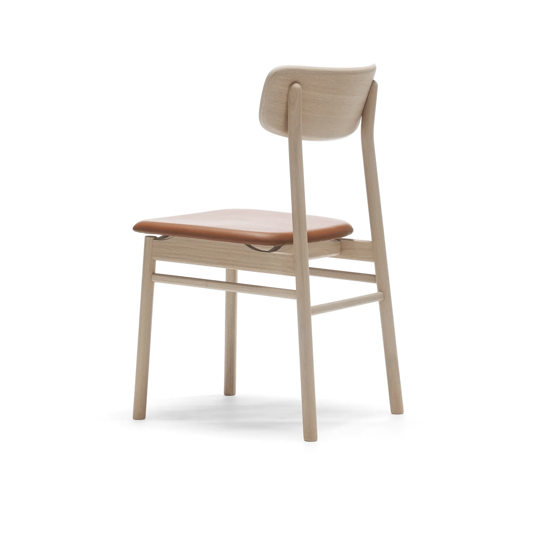 Prima Vista チェア white-oiled oak, Leather Elmosoft 43807 cognac Stolab
