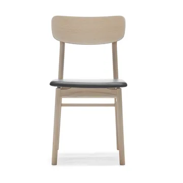 Prima Vista チェア white-oiled oak - Leather Elmosoft 99001 black - Stolab