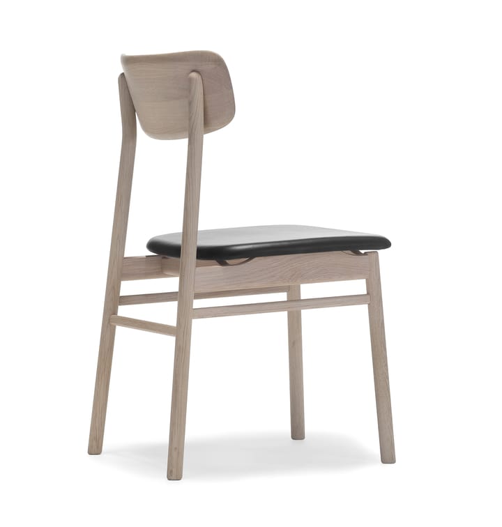 Prima Vista チェア white-oiled oak - Leather elmotique 99001 black - Stolab