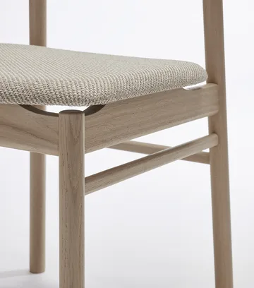 Prima Vista チェア white-oiled oak - Textile Atto Driftwood V3576/01 grey - Stolab